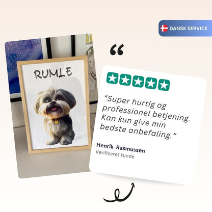 PawPoster – Personligt Kæledyrsportræt i Tegneseriestil